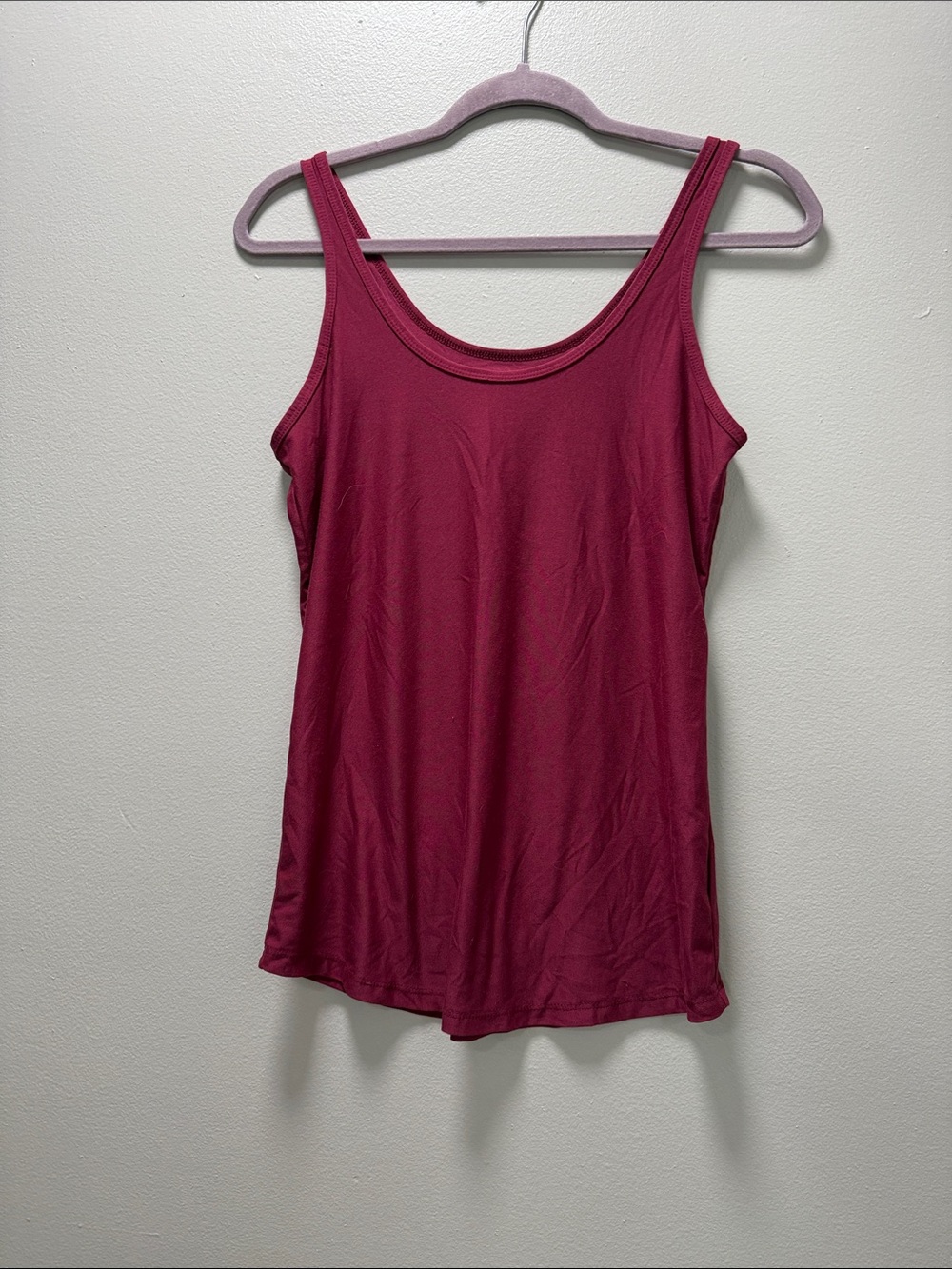 No Boundaries Raspberry Scoop Neck Tank Top